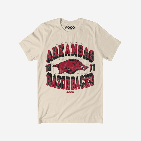 ✴arks✴ Arkansas Razorbacks Field Arched Wordmark T-Shirt FOCO