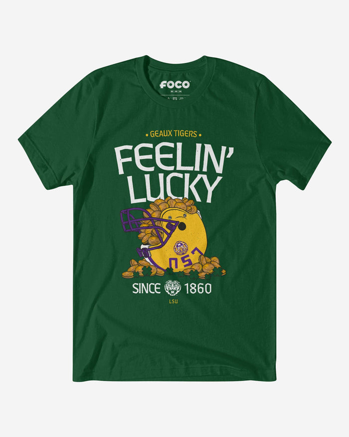 LSU Tigers Feelin Lucky Helmet T-Shirt FOCO - FOCO.com