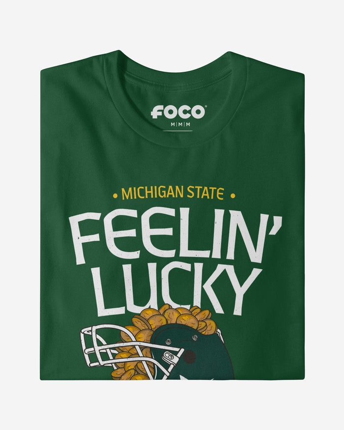 Michigan State Spartans Feelin Lucky Helmet T-Shirt FOCO - FOCO.com