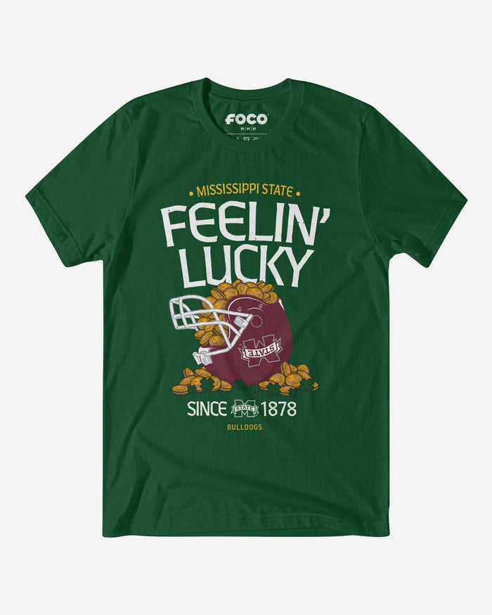 Mississippi State Bulldogs Feelin Lucky Helmet T-Shirt FOCO - FOCO.com