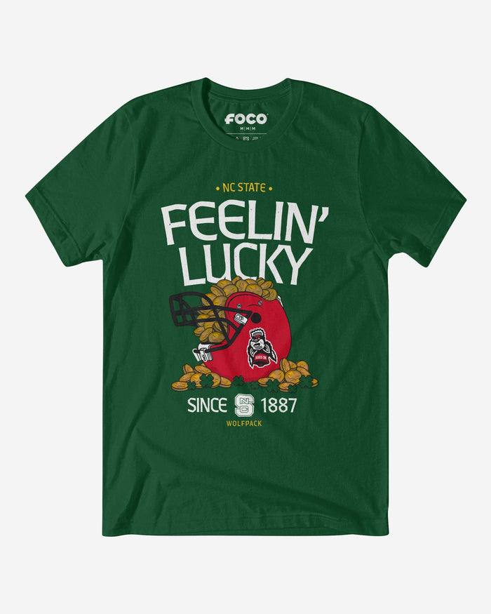 NC State Wolfpack Feelin Lucky Helmet T-Shirt FOCO - FOCO.com