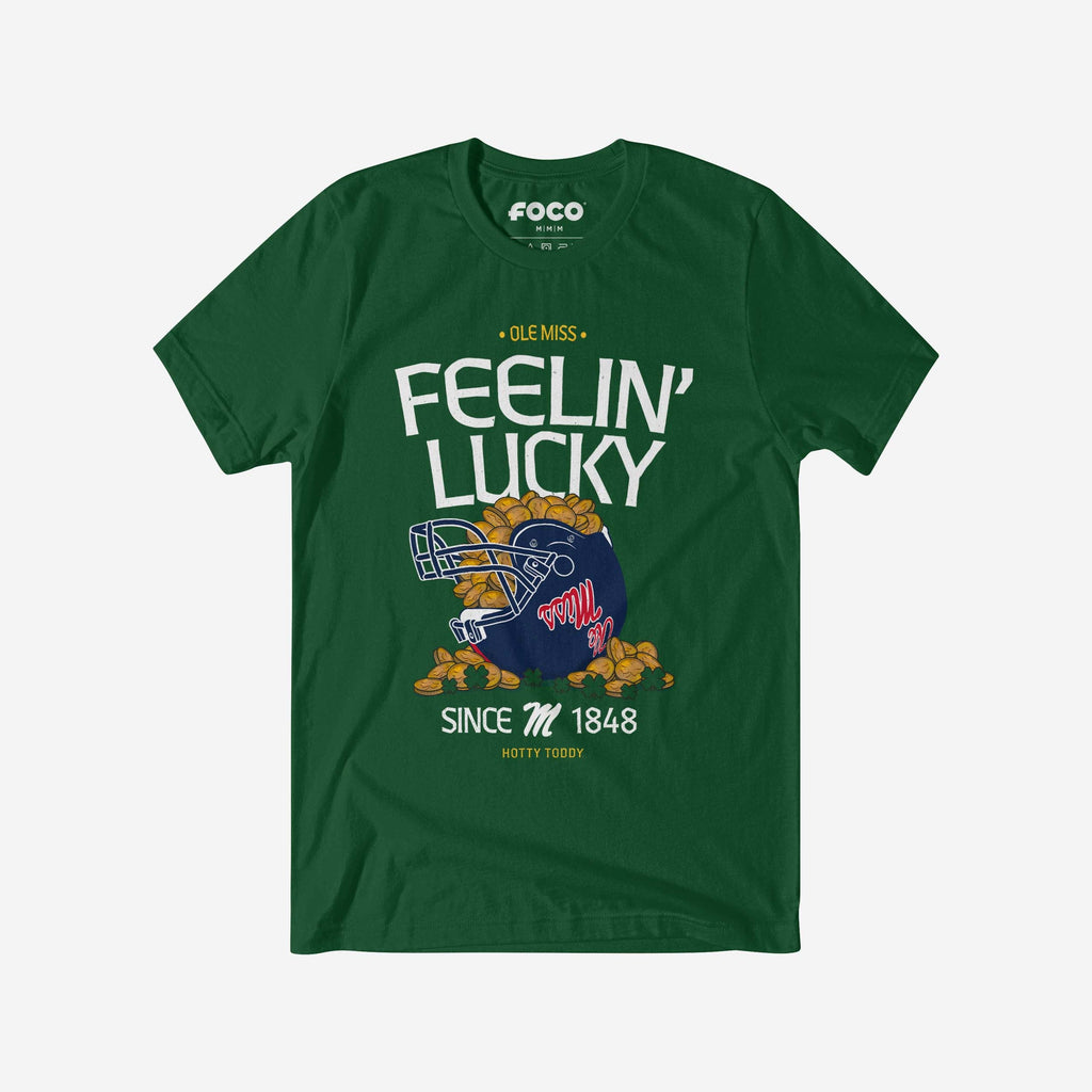 Ole Miss Rebels Feelin Lucky Helmet T-Shirt FOCO - FOCO.com