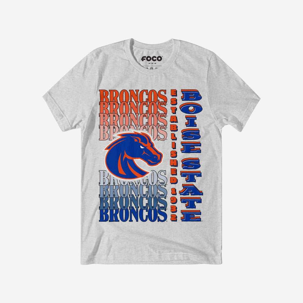Boise State Broncos Gradient Wordmark T-Shirt FOCO S - FOCO.com