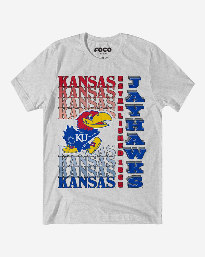 Kansas Jayhawks Gradient Wordmark T-Shirt FOCO S - FOCO.com