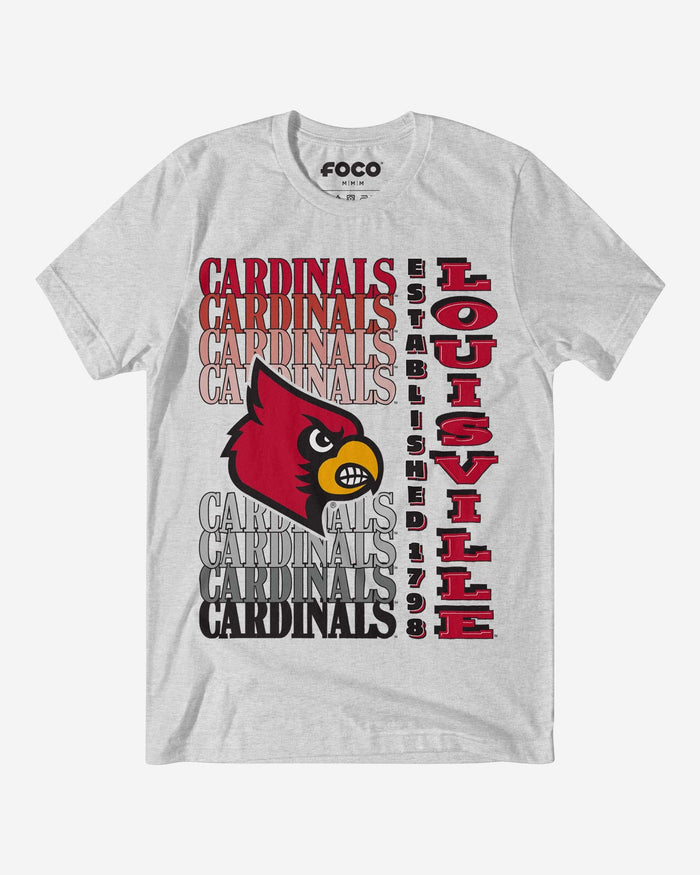Louisville Cardinals Gradient Wordmark T-Shirt FOCO S - FOCO.com