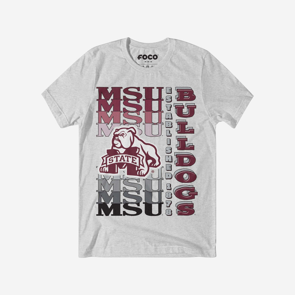 Mississippi State Bulldogs Gradient Wordmark T-Shirt FOCO S - FOCO.com