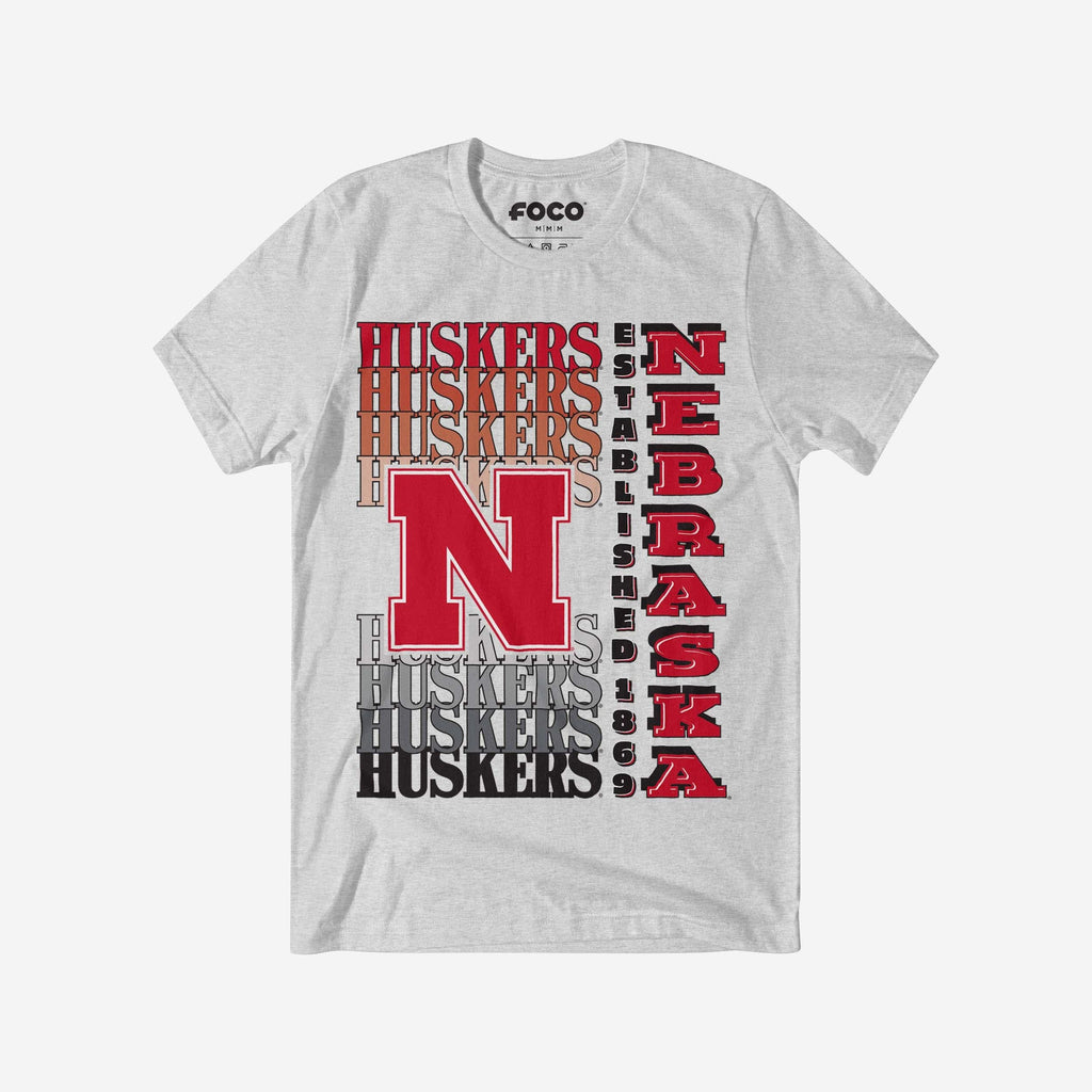 Nebraska Cornhuskers Gradient Wordmark T-Shirt FOCO S - FOCO.com