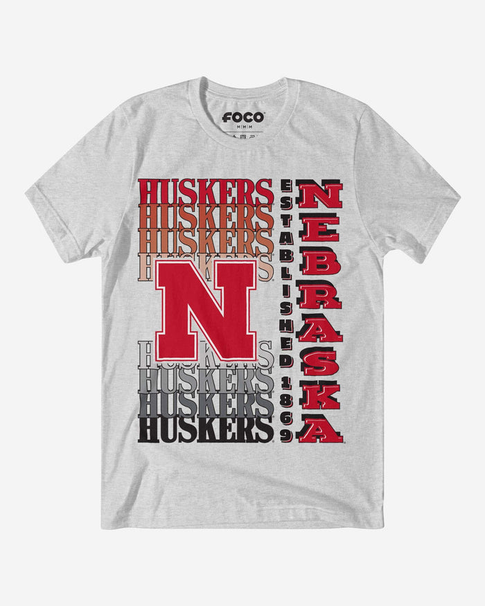 Nebraska Cornhuskers Gradient Wordmark T-Shirt FOCO S - FOCO.com