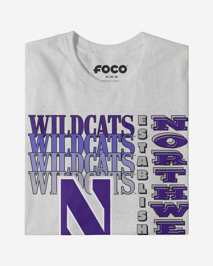 Northwestern Wildcats Gradient Wordmark T-Shirt FOCO - FOCO.com