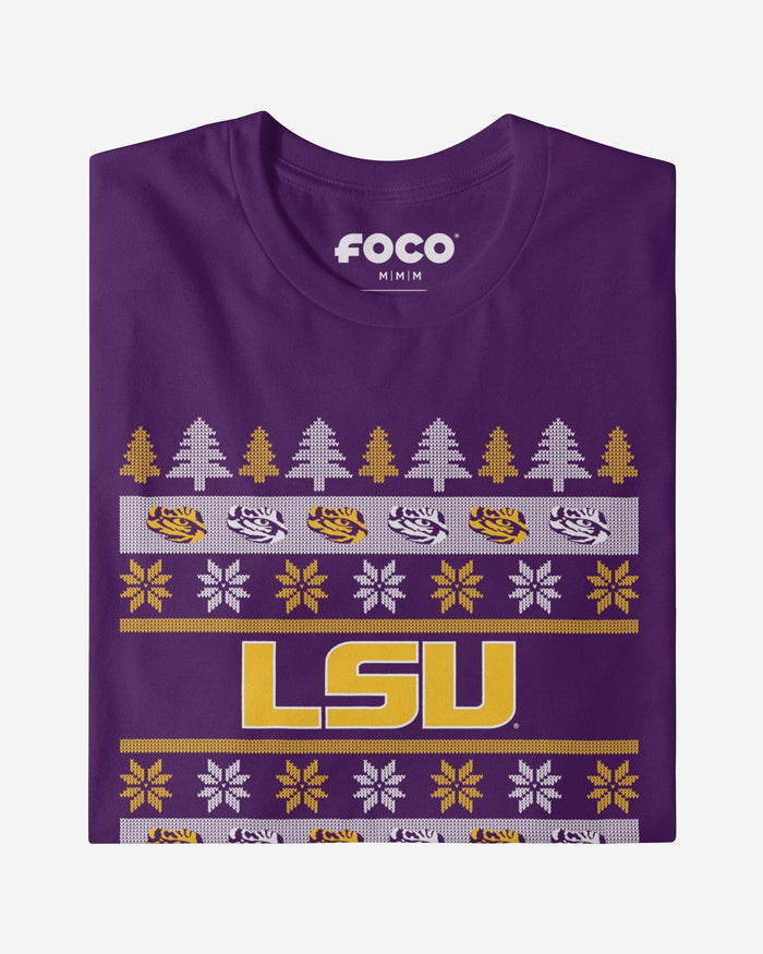 LSU Tigers Holiday Sweater T-Shirt FOCO - FOCO.com