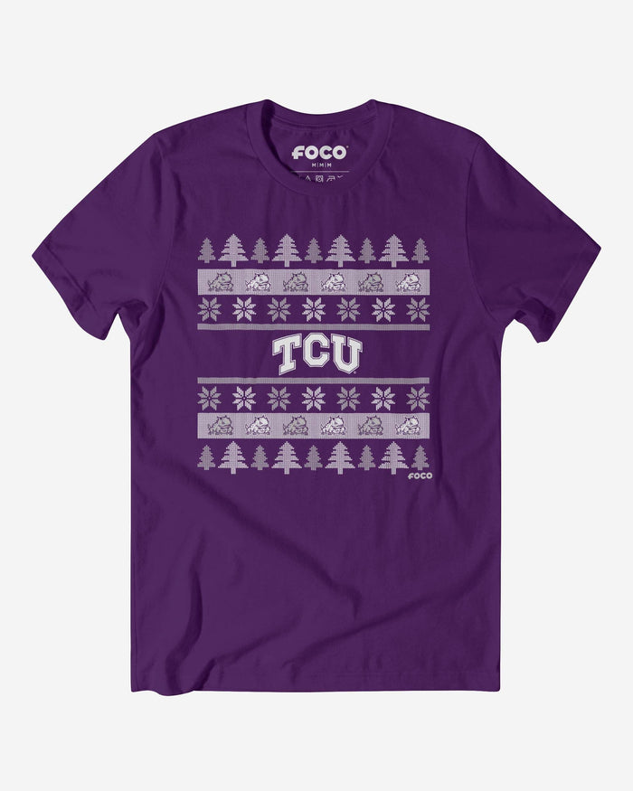 TCU Horned Frogs Holiday Sweater T-Shirt FOCO S - FOCO.com
