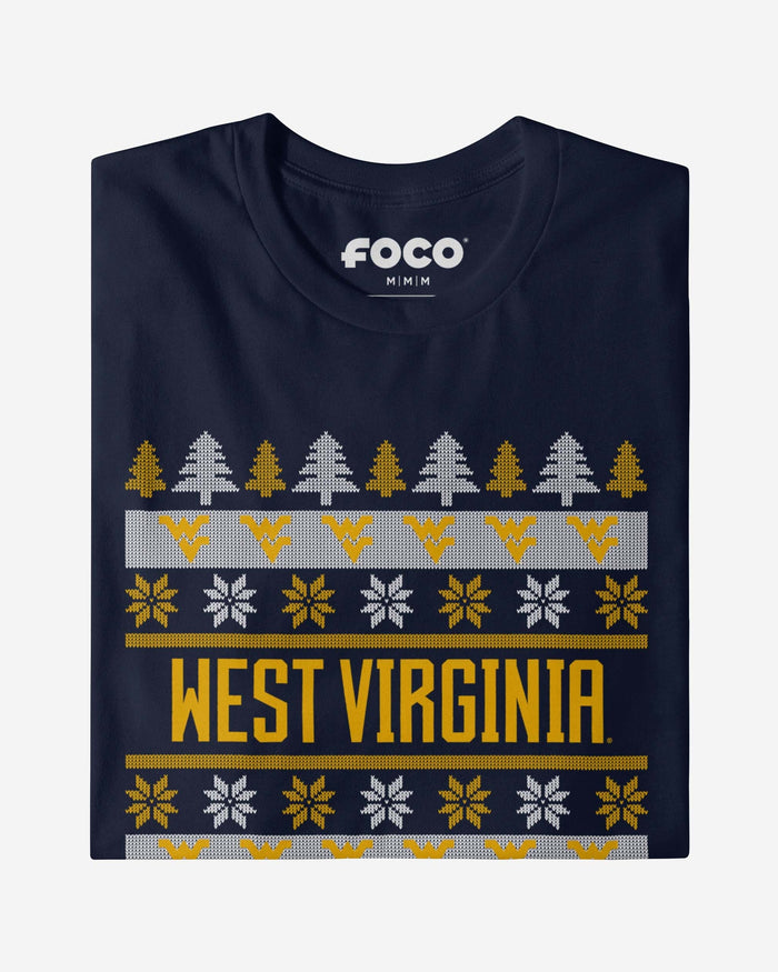 West Virginia Mountaineers Holiday Sweater T-Shirt FOCO - FOCO.com