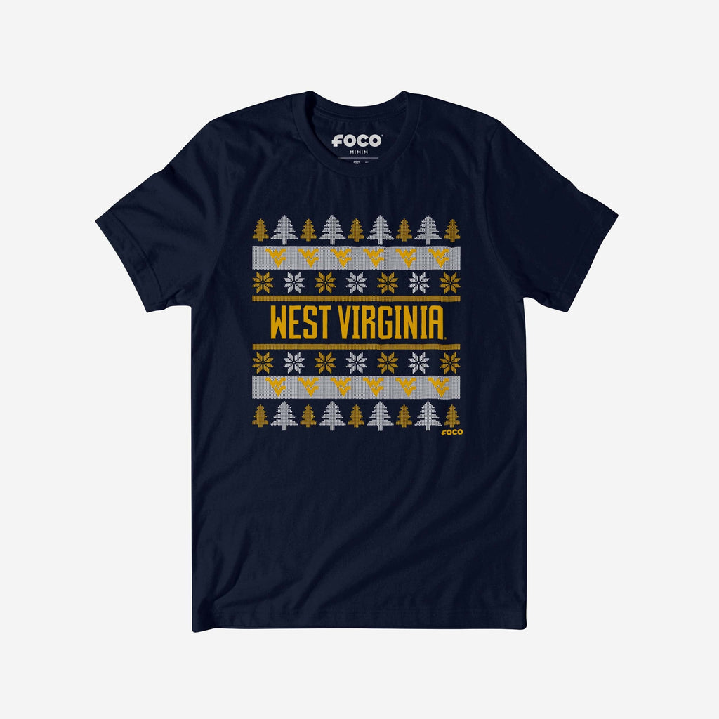 West Virginia Mountaineers Holiday Sweater T-Shirt FOCO S - FOCO.com