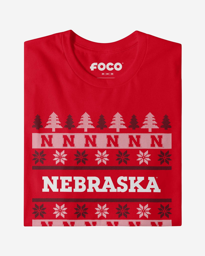 Nebraska Cornhuskers Holiday Sweater T-Shirt FOCO - FOCO.com