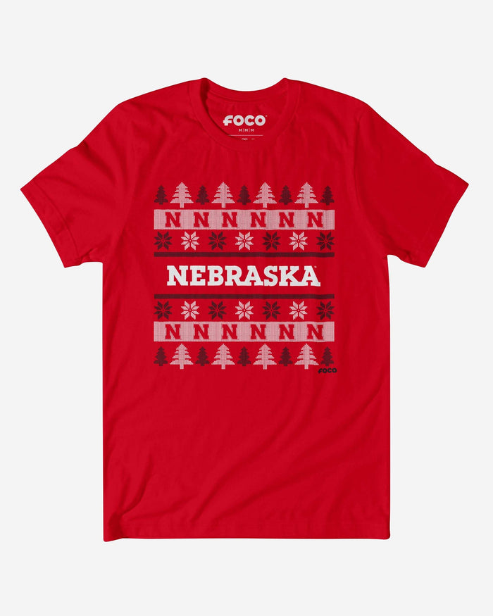 Nebraska Cornhuskers Holiday Sweater T-Shirt FOCO S - FOCO.com