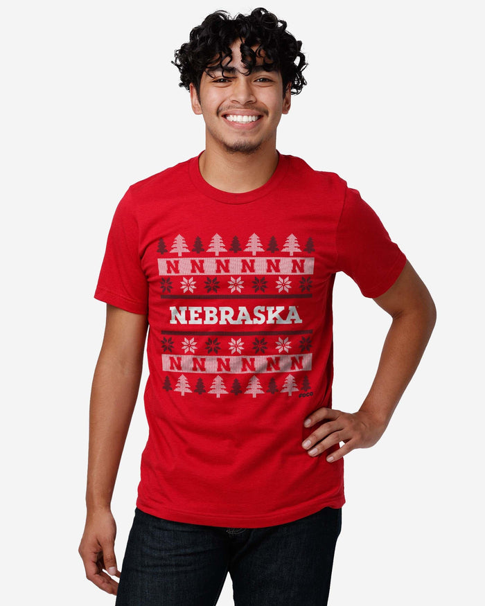 Nebraska Cornhuskers Holiday Sweater T-Shirt FOCO - FOCO.com