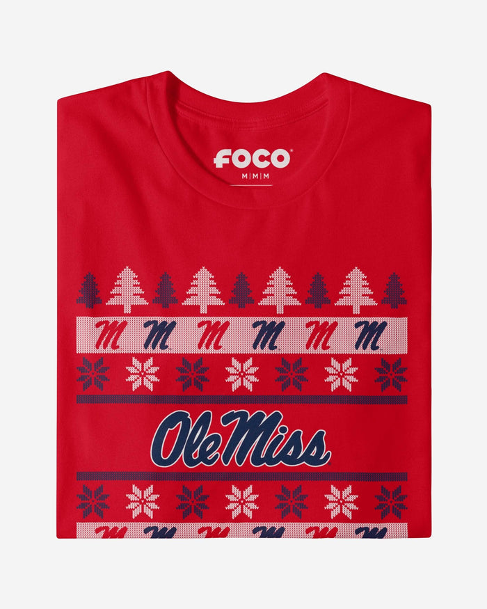 Ole Miss Rebels Holiday Sweater T-Shirt FOCO - FOCO.com