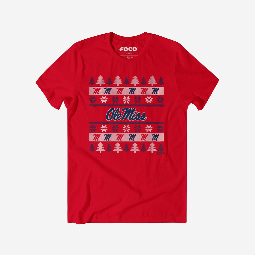 Ole Miss Rebels Holiday Sweater T-Shirt FOCO S - FOCO.com