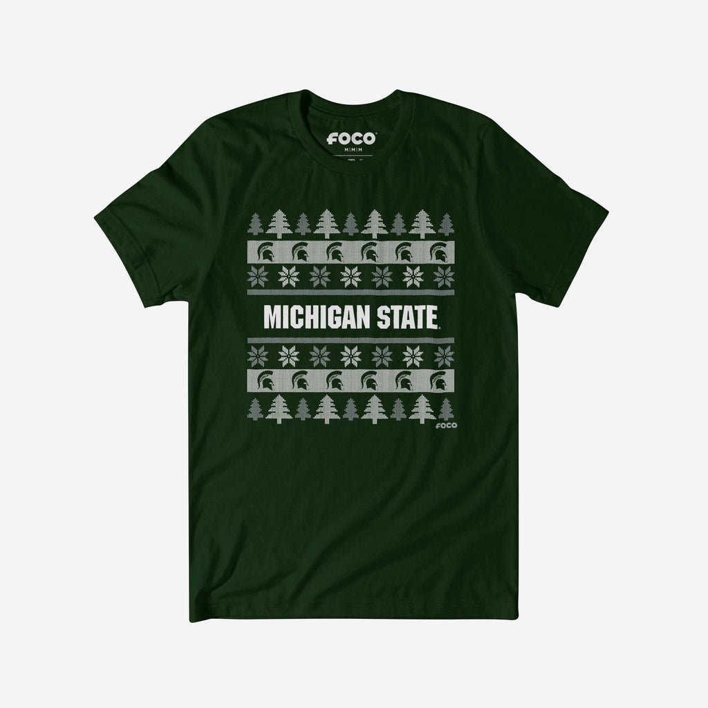 Michigan State Spartans Holiday Sweater T-Shirt FOCO S - FOCO.com