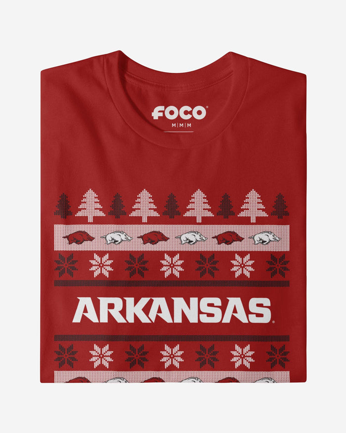 Arkansas Razorbacks Holiday Sweater T-Shirt FOCO - FOCO.com