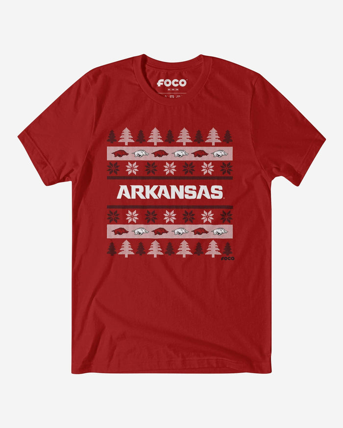 Arkansas Razorbacks Holiday Sweater T-Shirt FOCO S - FOCO.com
