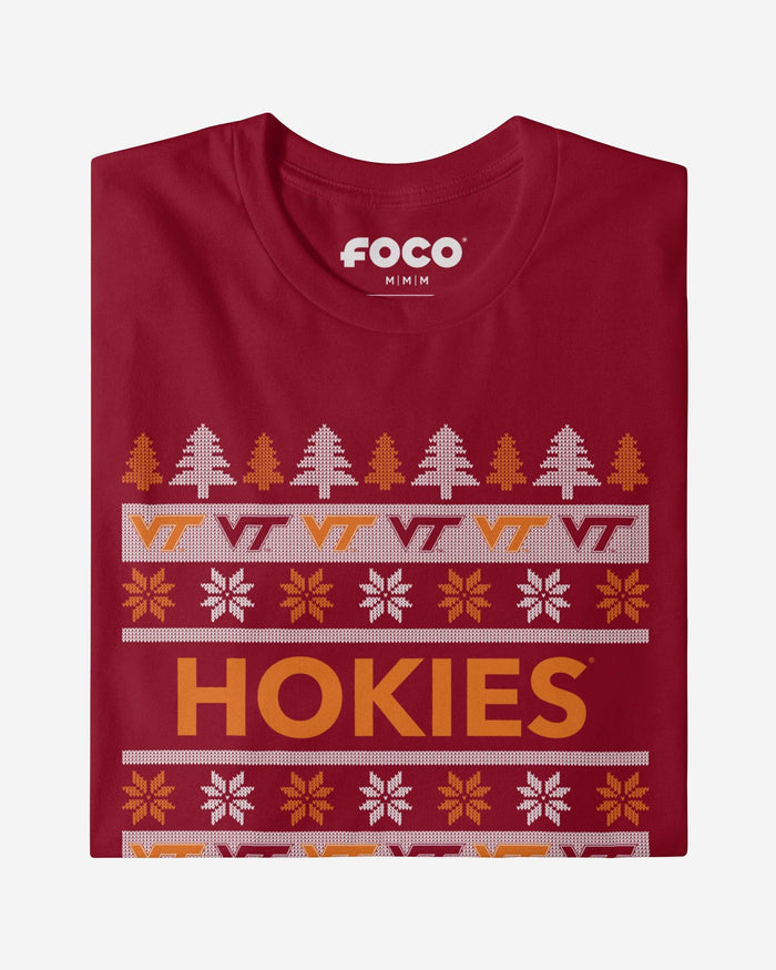 Virginia Tech Hokies Holiday Sweater T-Shirt FOCO - FOCO.com