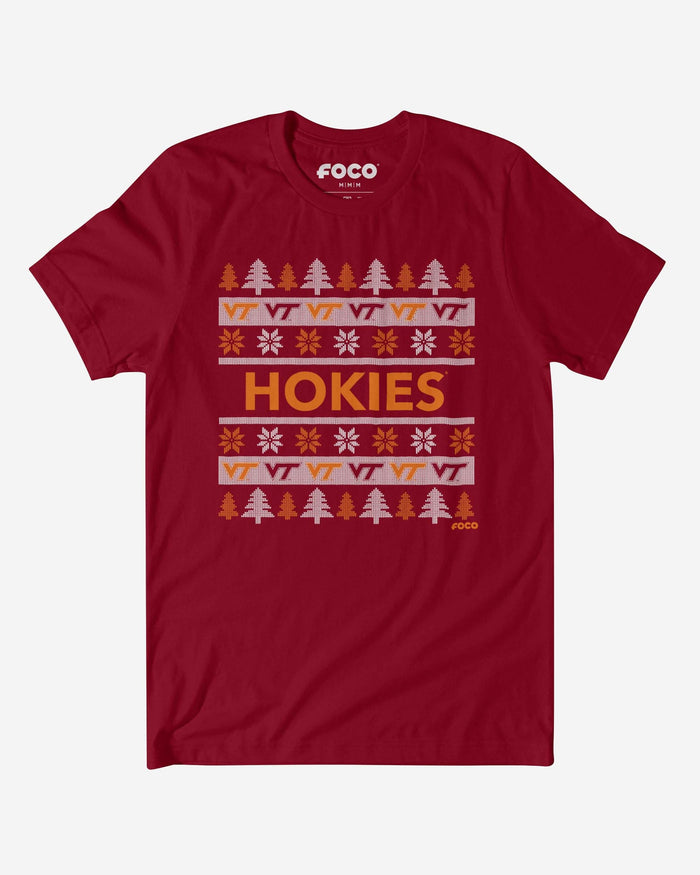 Virginia Tech Hokies Holiday Sweater T-Shirt FOCO S - FOCO.com