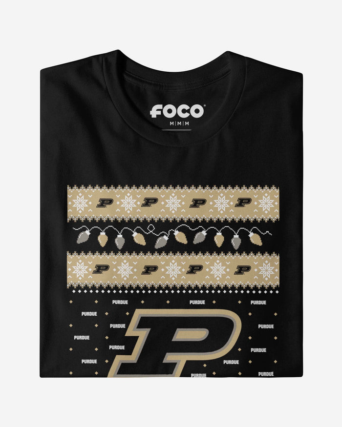 Purdue Boilermakers Holiday Lights Sweater Long Sleeve T-Shirt FOCO - FOCO.com