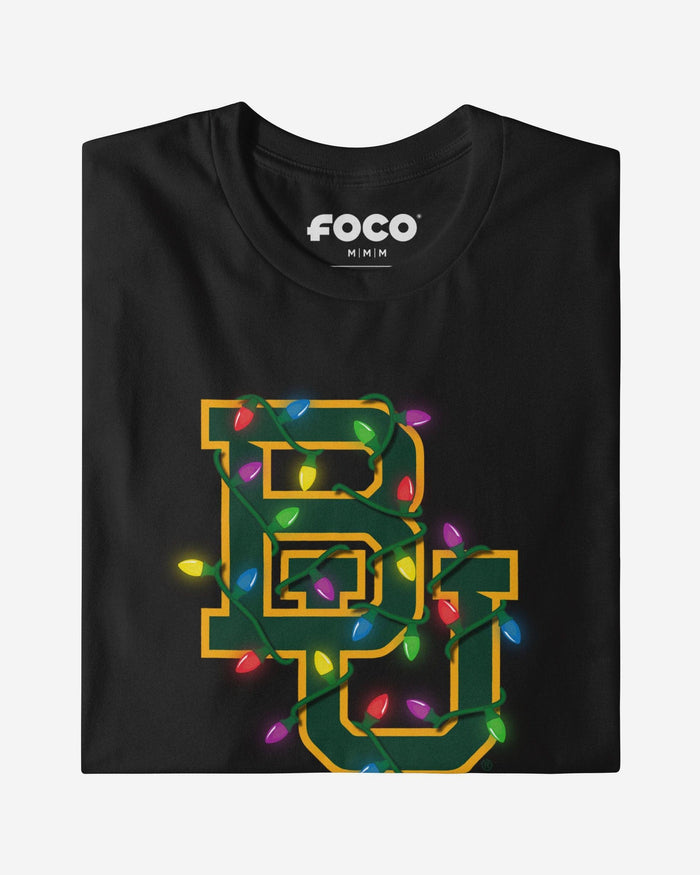 Baylor Bears Primary Logo Holiday Lights Long Sleeve T-Shirt FOCO S - FOCO.com