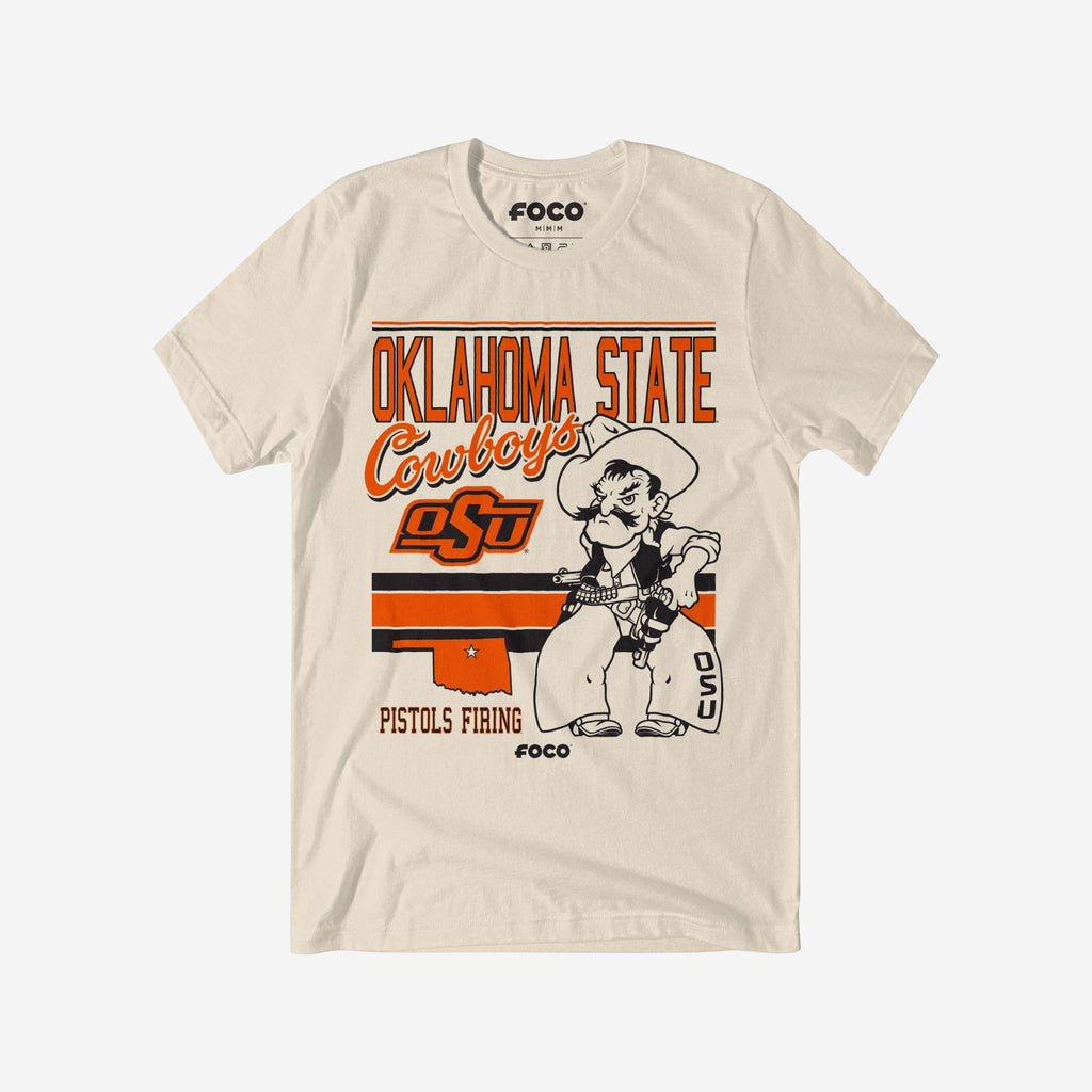 Pistol Pete Oklahoma State Cowboys Retro Logo Mascot T-Shirt FOCO S - FOCO.com