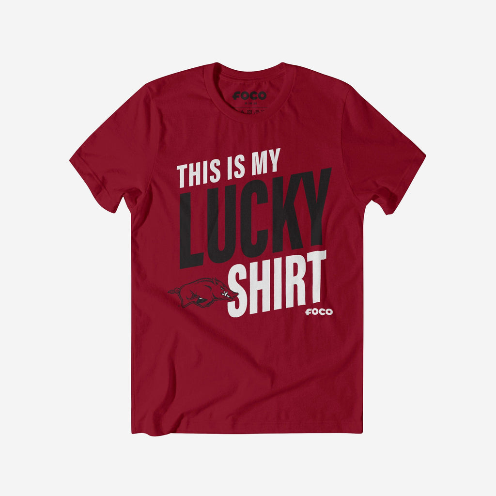 Arkansas Razorbacks This Is My Lucky T-Shirt FOCO S - FOCO.com