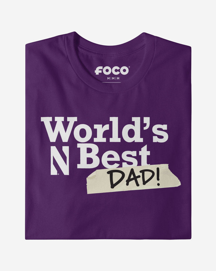 Northwestern Wildcats World's Best Dad T-Shirt FOCO - FOCO.com