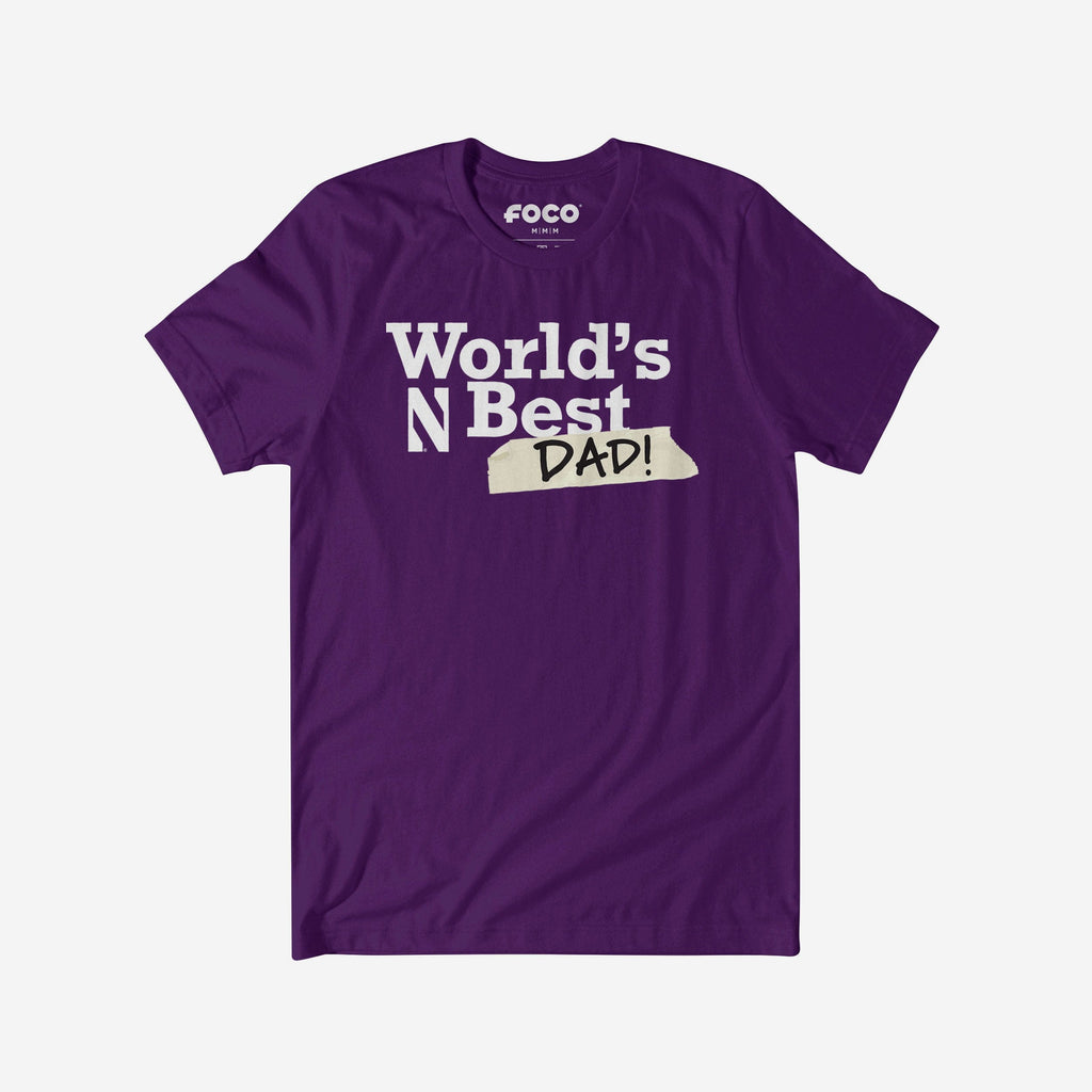 Northwestern Wildcats World's Best Dad T-Shirt FOCO S - FOCO.com
