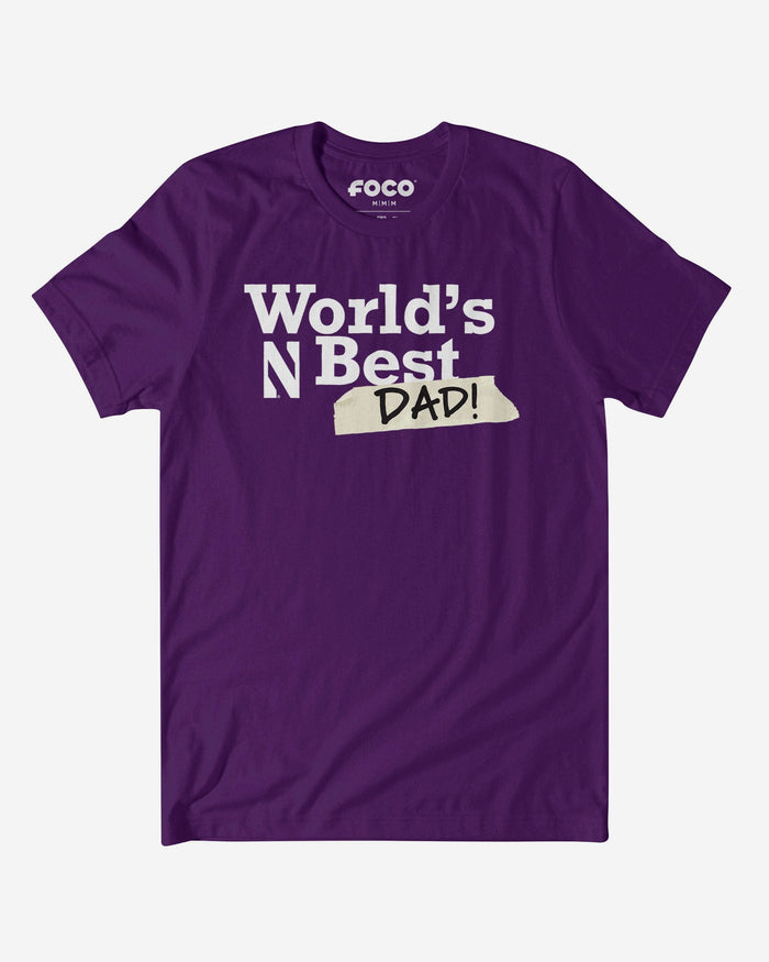 Northwestern Wildcats World's Best Dad T-Shirt FOCO S - FOCO.com