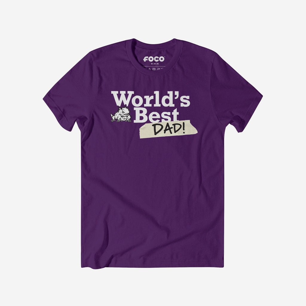 TCU Horned Frogs World's Best Dad T-Shirt FOCO S - FOCO.com