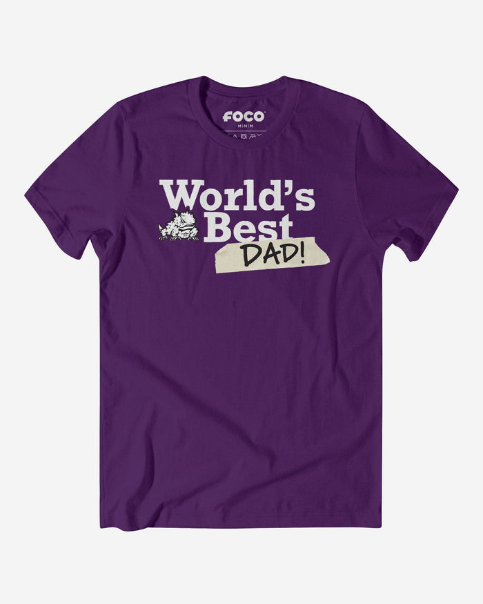 TCU Horned Frogs World's Best Dad T-Shirt FOCO S - FOCO.com