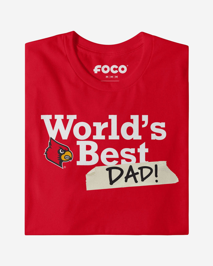 Louisville Cardinals World's Best Dad T-Shirt FOCO - FOCO.com