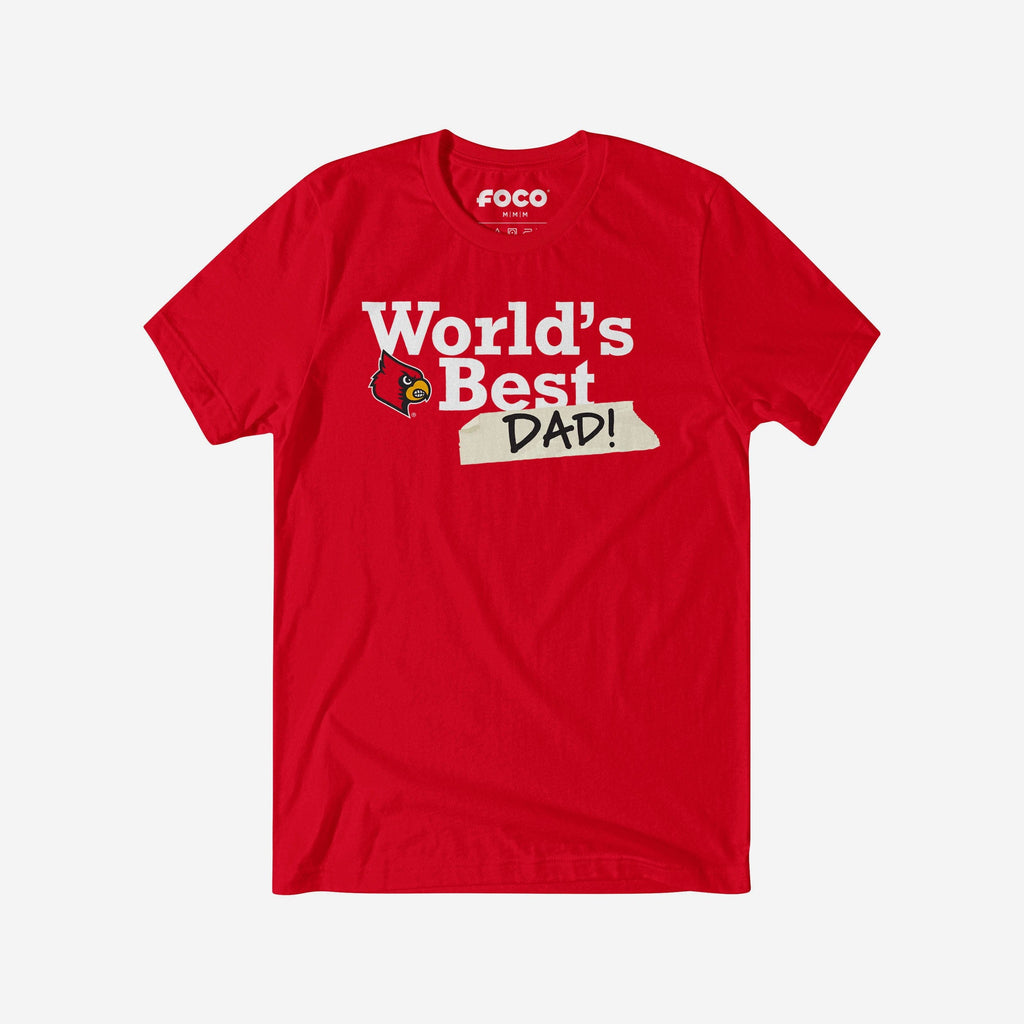 Louisville Cardinals World's Best Dad T-Shirt FOCO S - FOCO.com