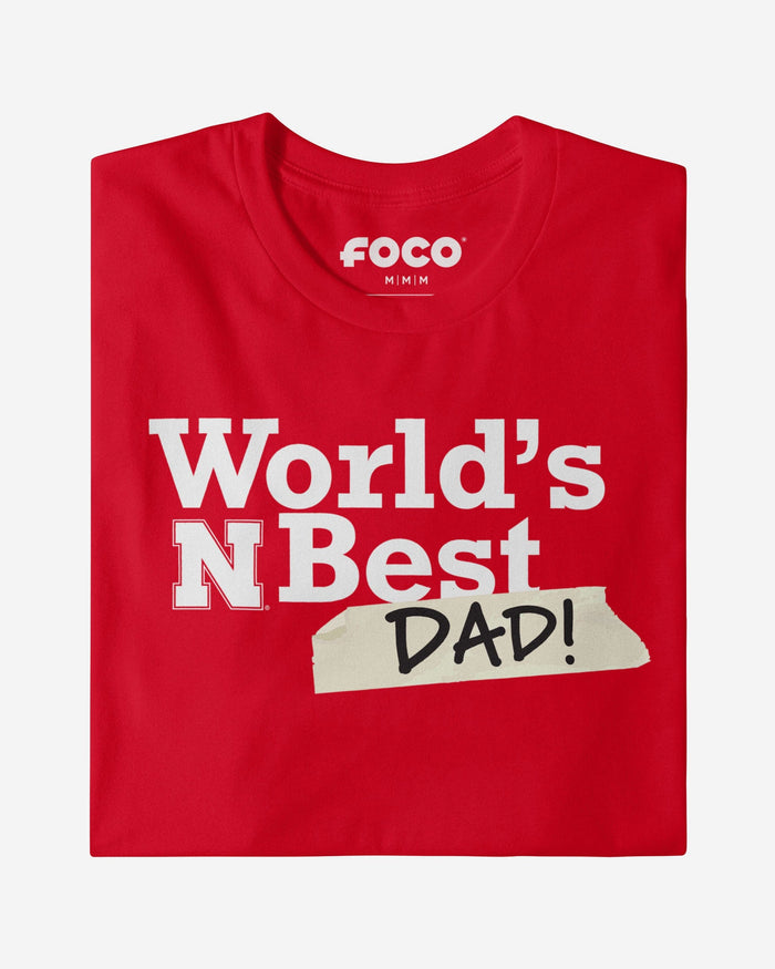 Nebraska Cornhuskers World's Best Dad T-Shirt FOCO - FOCO.com