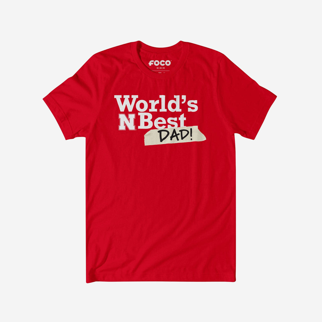Nebraska Cornhuskers World's Best Dad T-Shirt FOCO S - FOCO.com