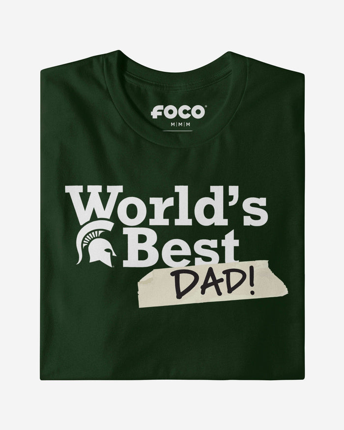 Michigan State Spartans World's Best Dad T-Shirt FOCO - FOCO.com