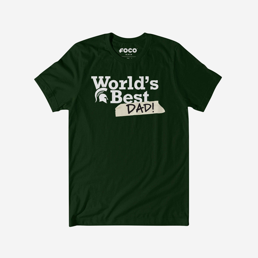 Michigan State Spartans World's Best Dad T-Shirt FOCO S - FOCO.com