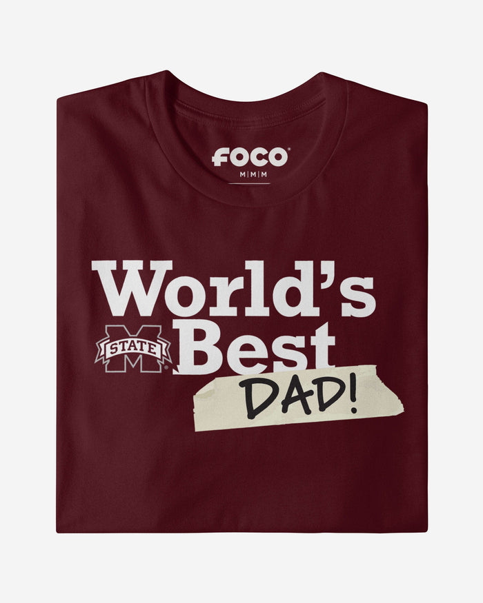 Mississippi State Bulldogs World's Best Dad T-Shirt FOCO - FOCO.com