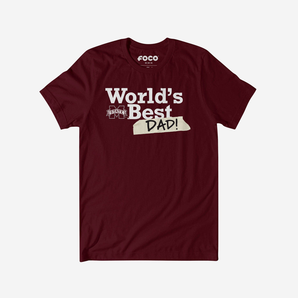 Mississippi State Bulldogs World's Best Dad T-Shirt FOCO S - FOCO.com