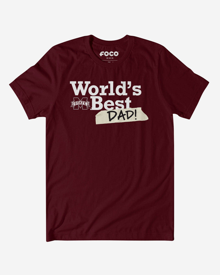 Mississippi State Bulldogs World's Best Dad T-Shirt FOCO S - FOCO.com