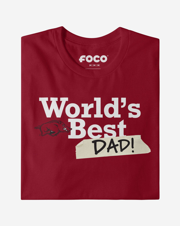 Arkansas Razorbacks World's Best Dad T-Shirt FOCO - FOCO.com