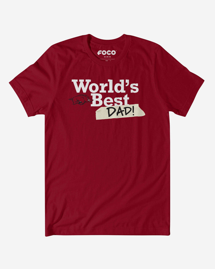 Arkansas Razorbacks World's Best Dad T-Shirt FOCO S - FOCO.com