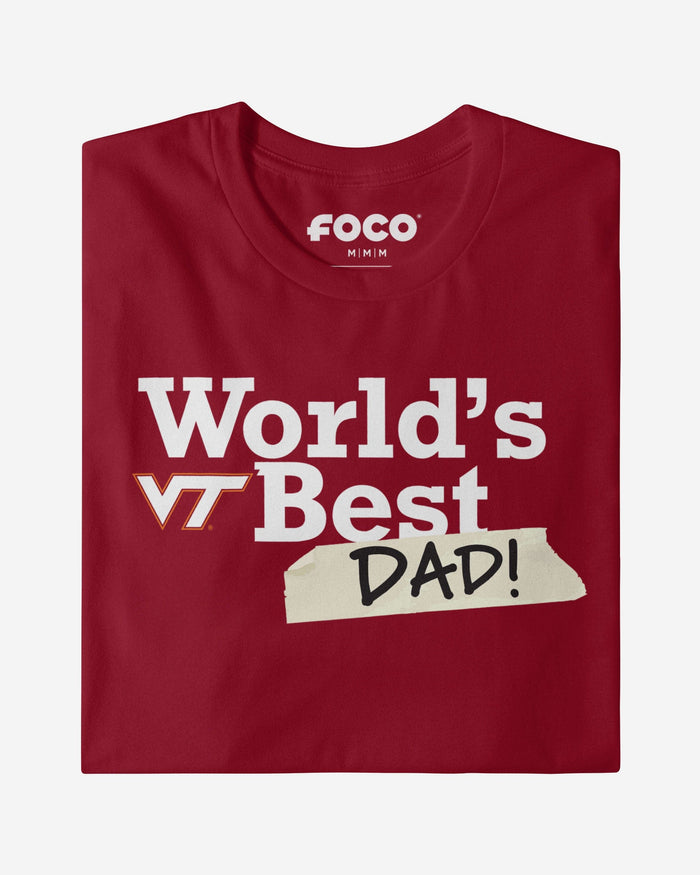 Virginia Tech Hokies World's Best Dad T-Shirt FOCO - FOCO.com