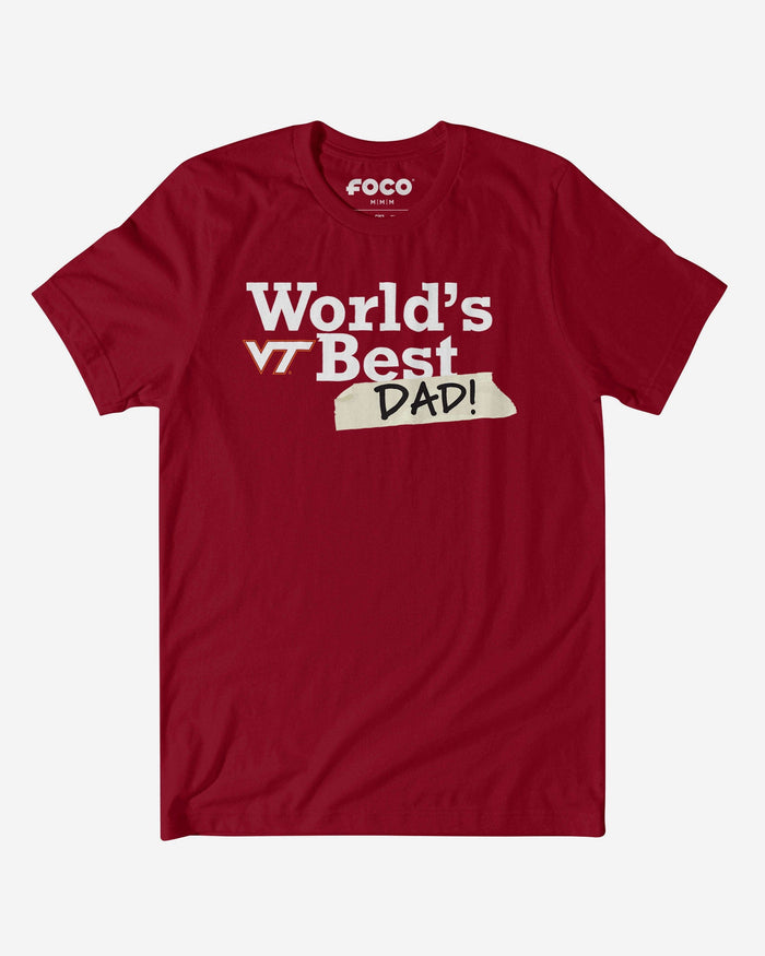 Virginia Tech Hokies World's Best Dad T-Shirt FOCO S - FOCO.com