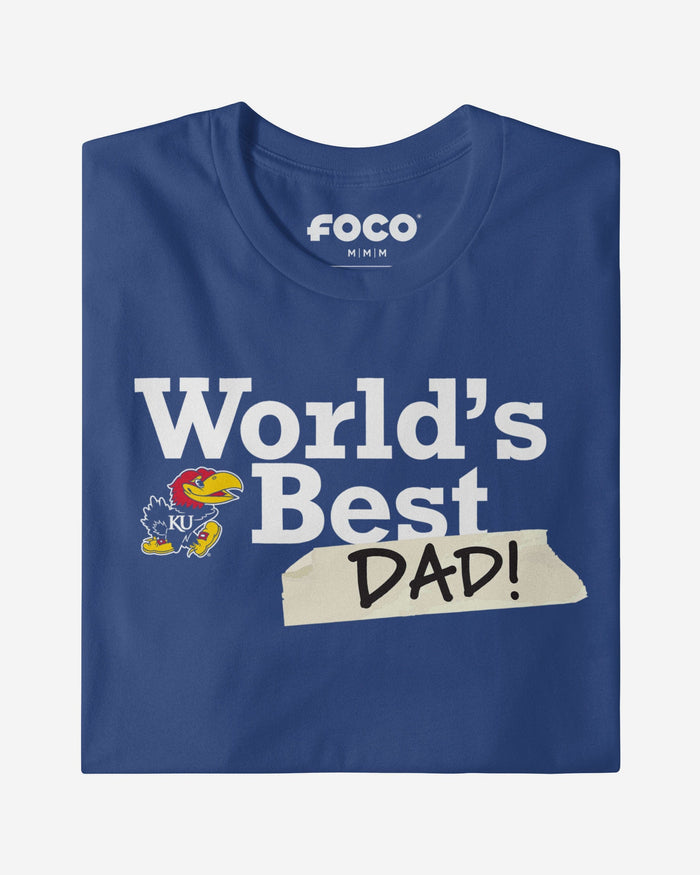 Kansas Jayhawks World's Best Dad T-Shirt FOCO - FOCO.com